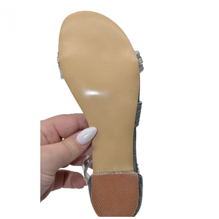 Sandale cu toc pentru fete Mini Junior 270423AR, Argintiu [4]