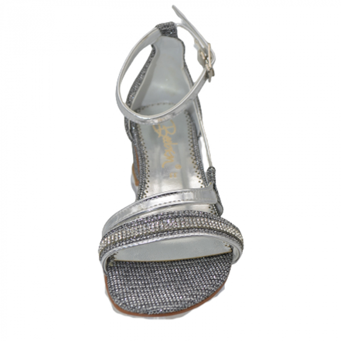 Sandale cu toc pentru fete Mini Junior 270423AR, Argintiu [2]