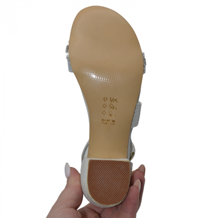 Sandale cu toc pentru fete Mini Junior 2704231A, Alb [4]