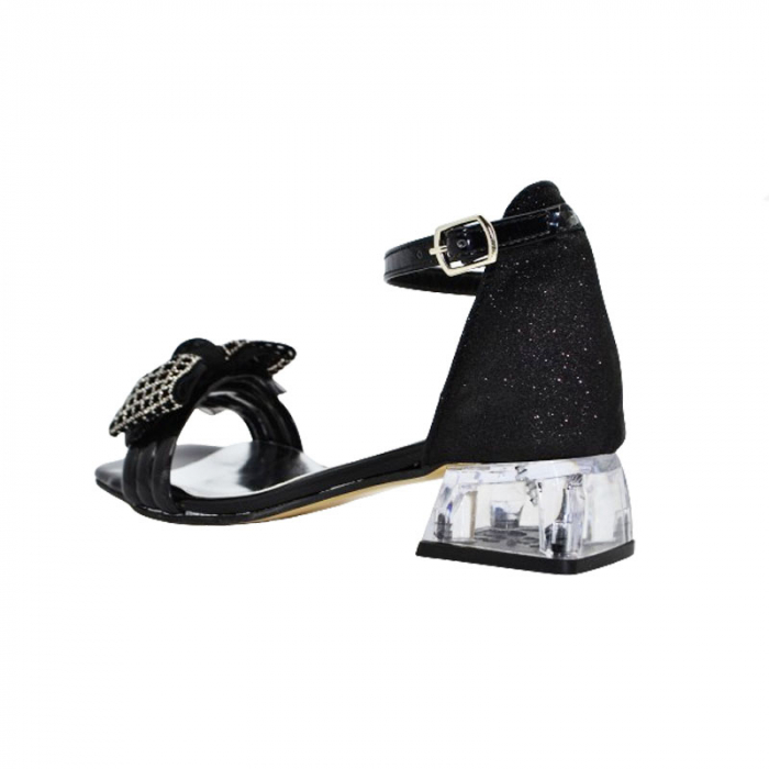 Sandale cu toc pentru fete Mini Junior PTC-MJ4, Negru [4]