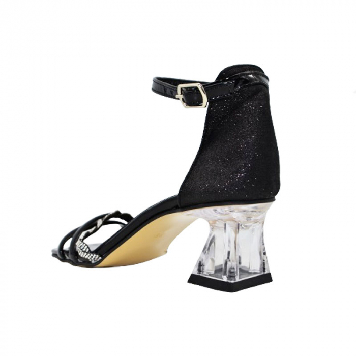 Sandale cu toc pentru fete Mini Junior PTC-MJ7, Negru [4]