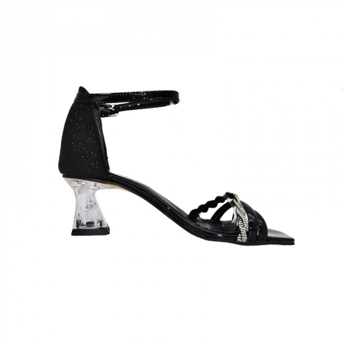 Sandale cu toc pentru fete Mini Junior PTC-MJ7, Negru [2]