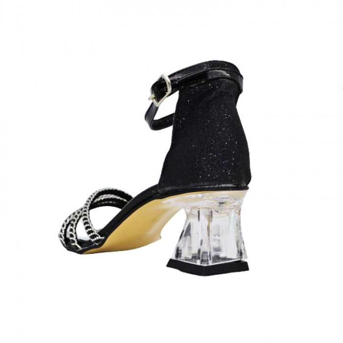 Sandale cu toc pentru fete Mini Junior PTC-MJ8, Negru [4]
