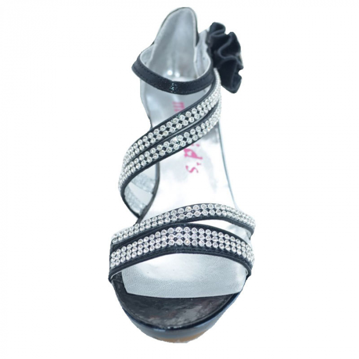 Sandale cu toc pentru fete Mini Kids SMK2-N-35, Negru [4]