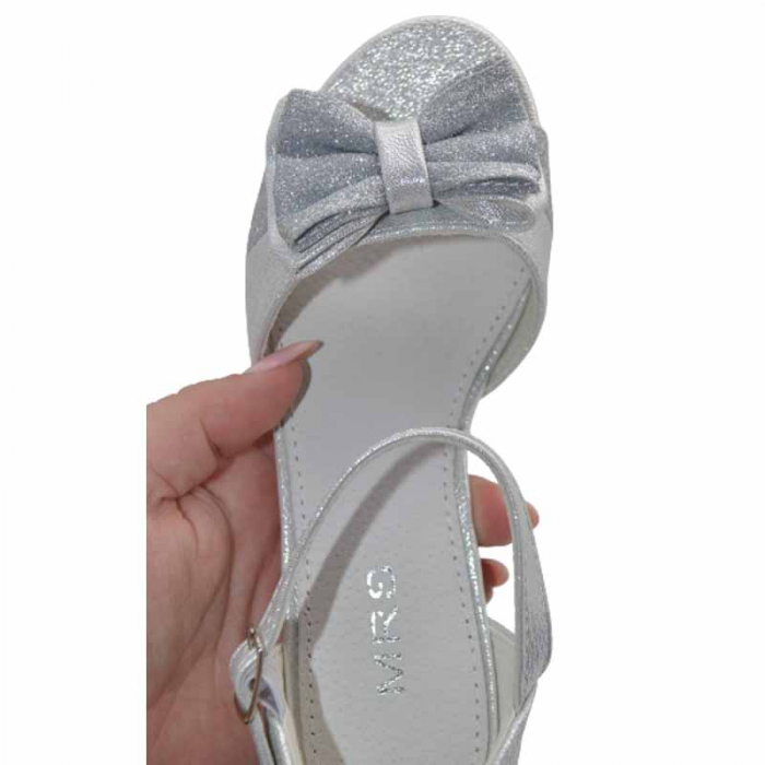 Sandale cu toc pentru fete MRS M1031, Argintiu [3]