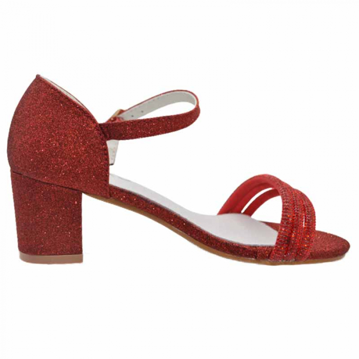 Sandale cu toc pentru fete MRS M1039, Rosu [2]