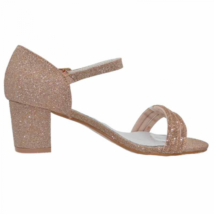 Sandale cu toc pentru fete MRS M1039-AU, Auriu [2]