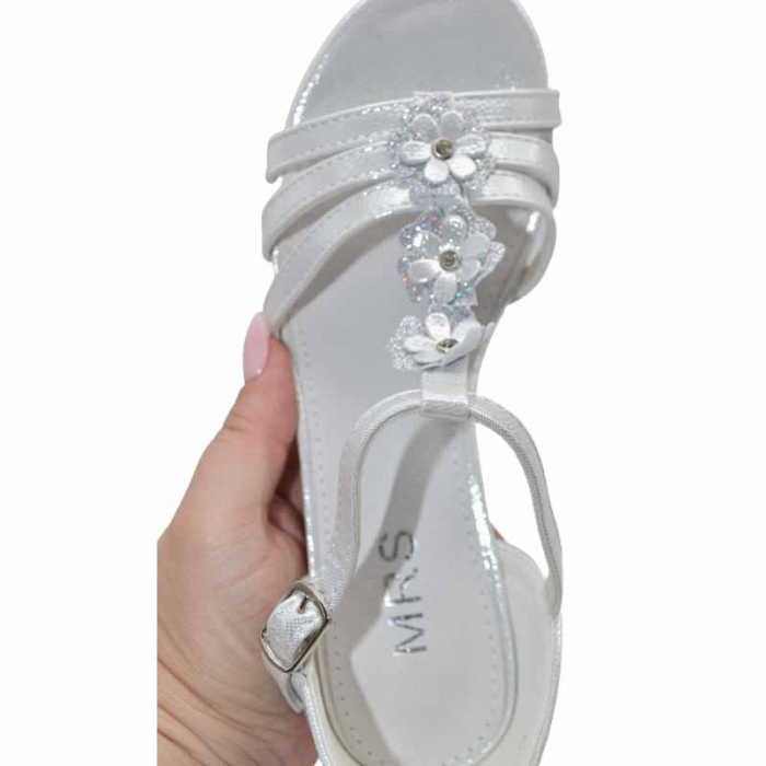 Sandale cu toc pentru fete MRS M1036-A, Argintiu [4]