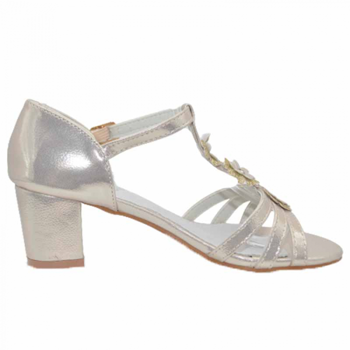 Sandale cu toc pentru fete MRS M1036-AU, Auriu [2]