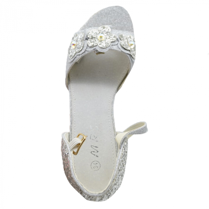 Sandale cu toc pentru fete MRS M1506-31, Argintiu [4]