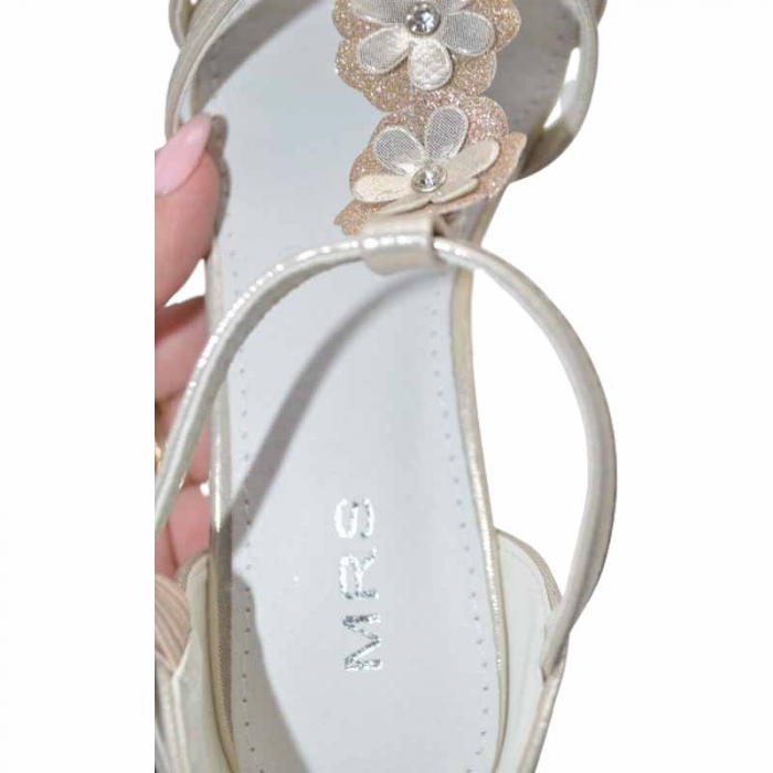 Sandale cu toc pentru fete MRS M1030-AU, Auriu [3]
