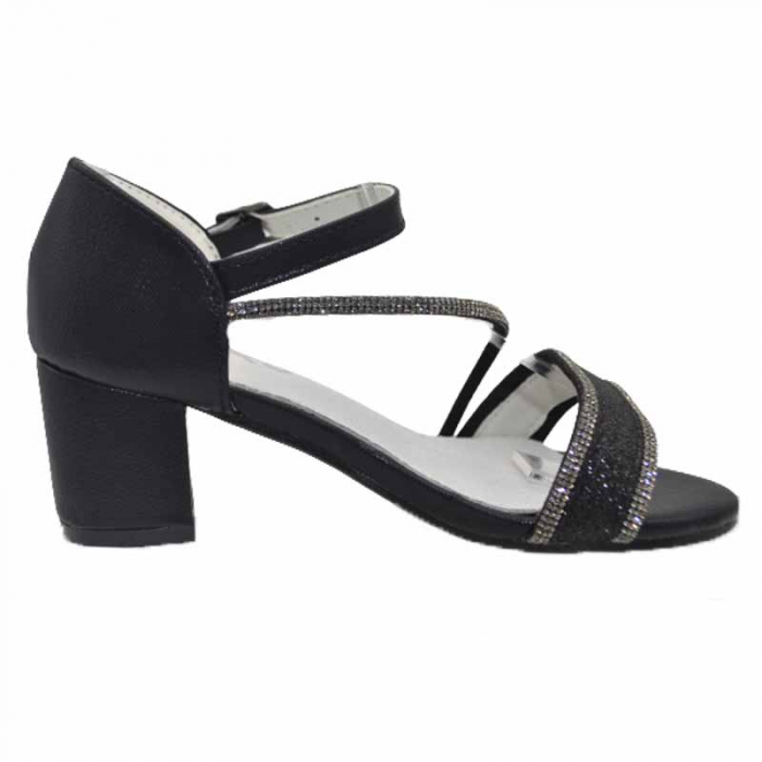 Sandale cu toc pentru fete MRS R1033-N, Negru [2]