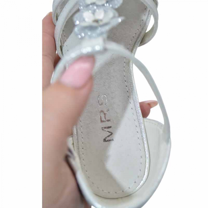 Sandale cu toc pentru fete MRS R1030-A, Argintiu [4]