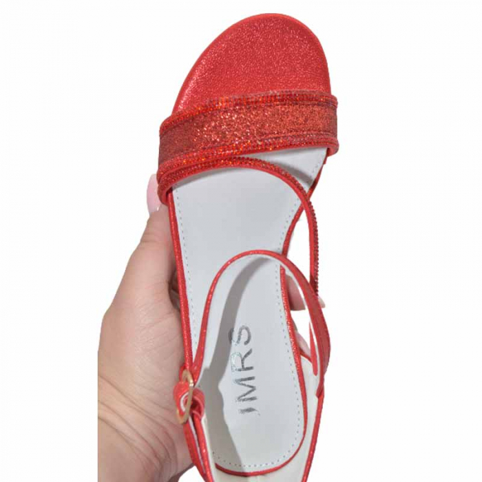 Sandale cu toc pentru fete MRS M1033-RS, Rosu [4]