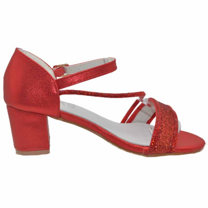 Sandale cu toc pentru fete MRS M1033-RS, Rosu [2]
