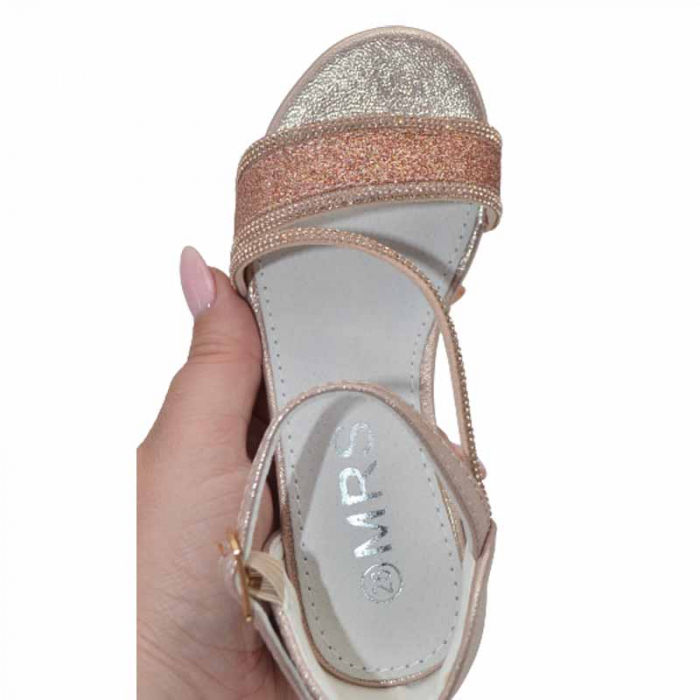 Sandale cu toc pentru fete MRS R1033-R, Roz [4]