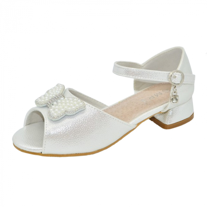 Sandale cu toc pentru fete MRS R1061, Alb [1]