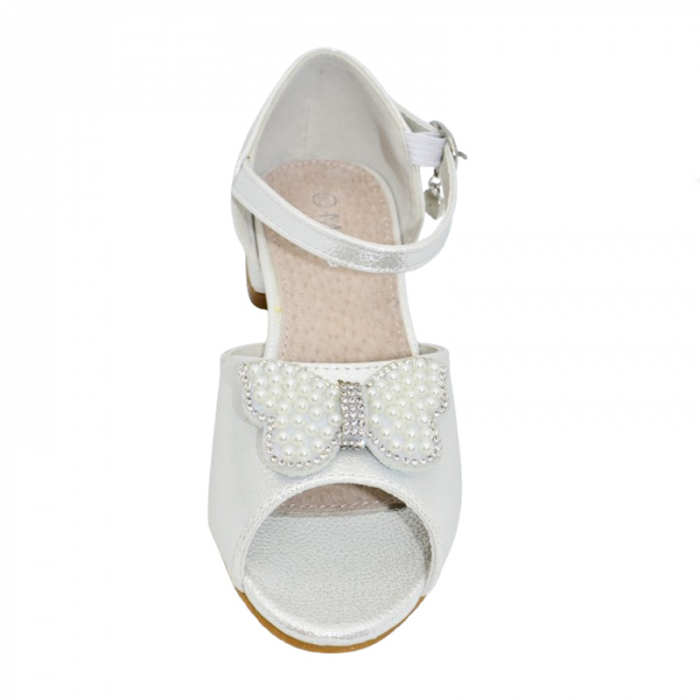 Sandale cu toc pentru fete MRS R1061, Alb [4]