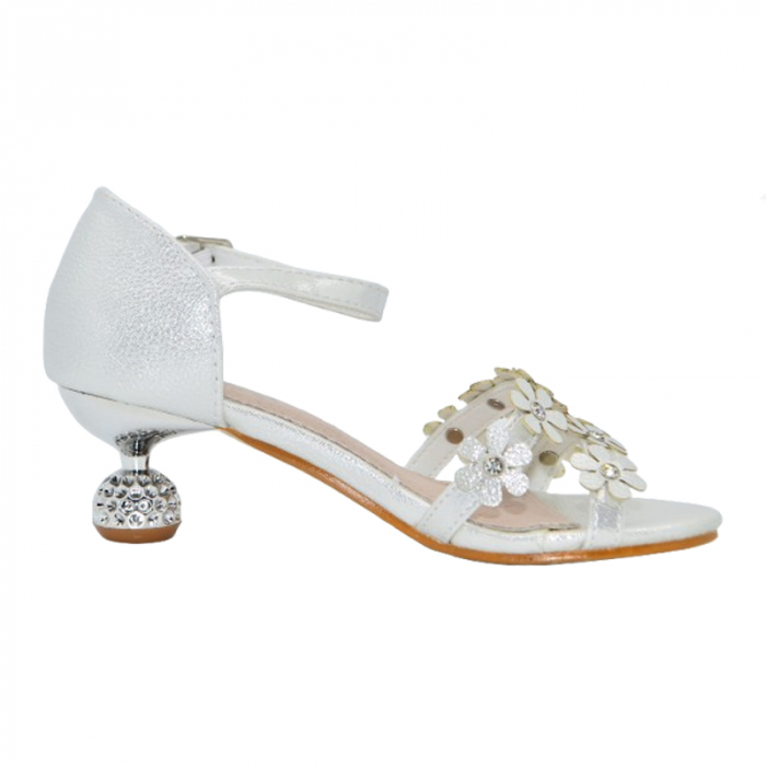 Sandale cu toc pentru fete MRS R1073, Alb [3]