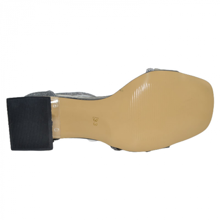 Sandale cu toc transparent pentru fete Mini Junior 210623, Gri [2]