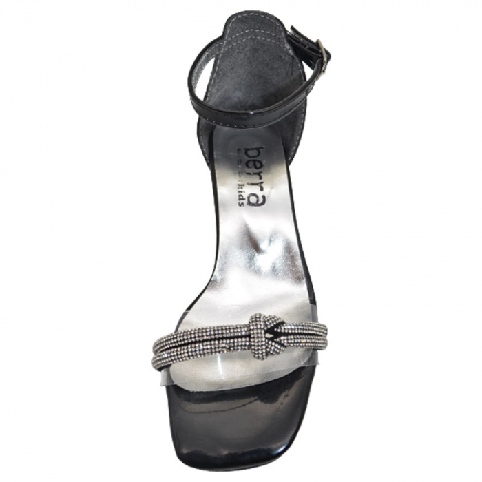 Sandale cu toc transparent pentru fete Mini Junior 210623-2, Negru [3]