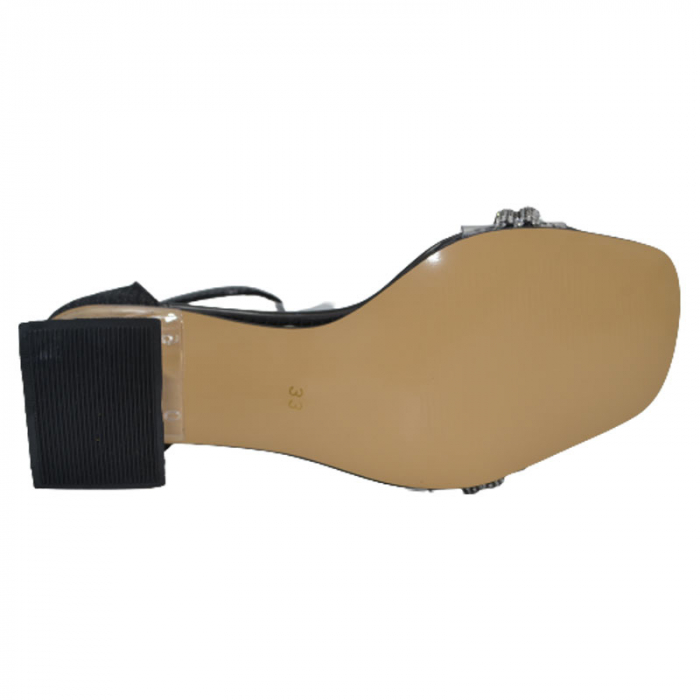 Sandale cu toc transparent pentru fete Mini Junior 210623-2, Negru [2]