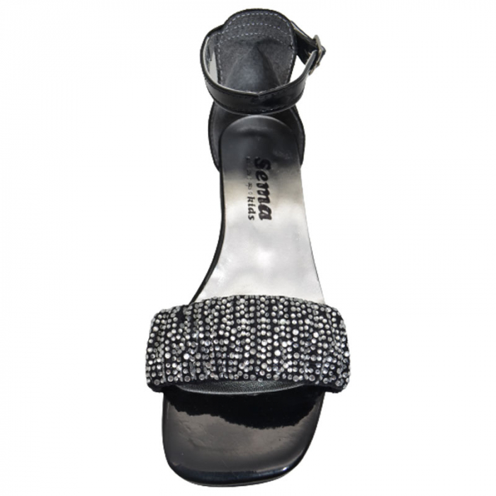 Sandale cu toc transparent pentru fete Mini Junior 210623-3, Negru [3]