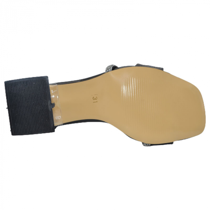 Sandale cu toc transparent pentru fete Mini Junior 210623-4, Negru [3]
