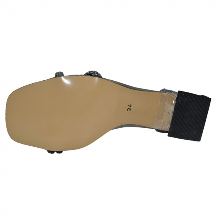 Sandale cu toc transparent pentru fete Mini Junior 210623-7, Gri [2]
