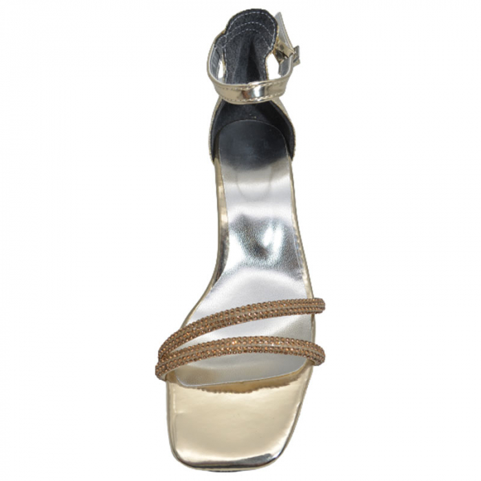 Sandale cu toc transparent pentru fete Mini Junior 210623-8, Auriu [3]