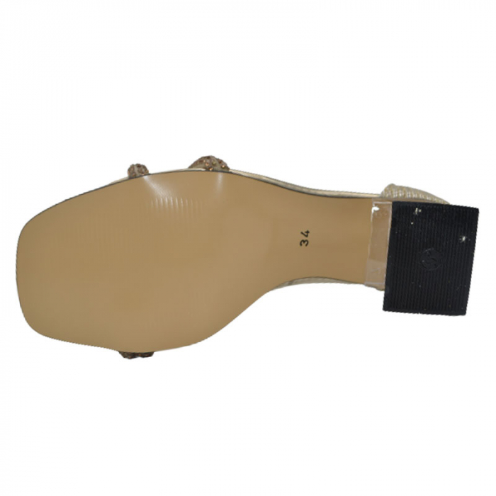 Sandale cu toc transparent pentru fete Mini Junior 210623-8, Auriu [2]