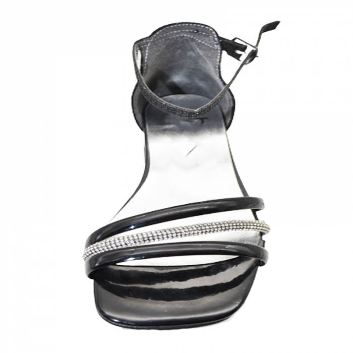 Sandale cu toc transparent pentru fete Mini Junior BB8392, Negru [3]