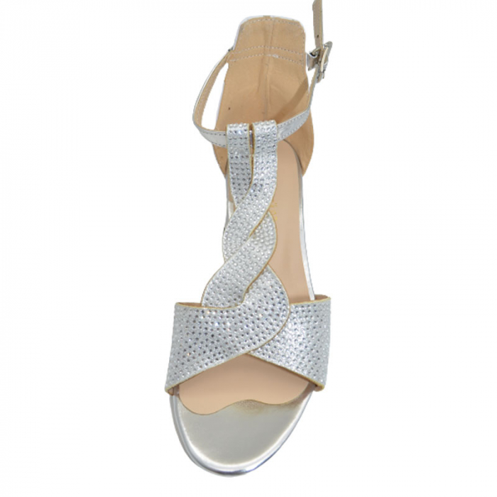 Sandale cu toc pentru fete Mini Junior 210623-1, Alb [2]