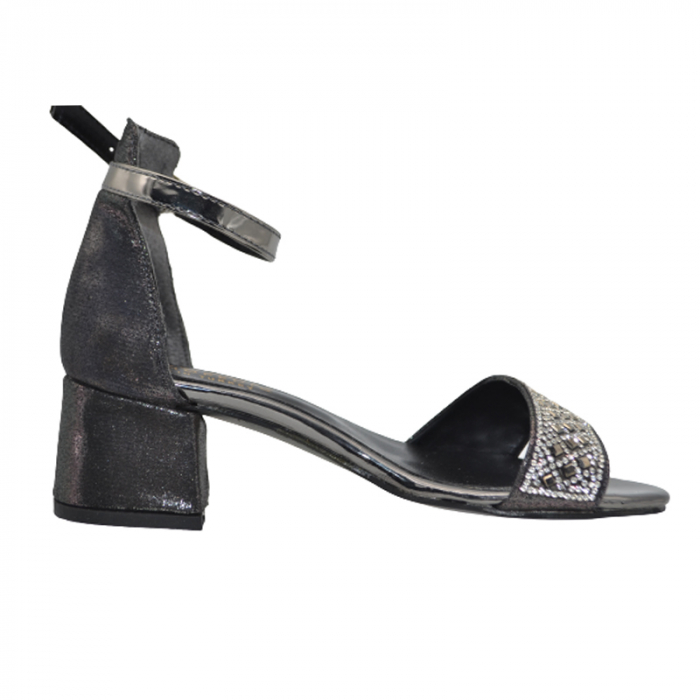 Sandale cu toc pentru fete Mini Junior 260423N-33, Negru [3]