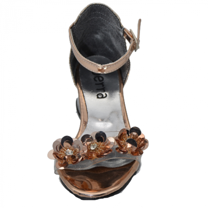 Sandale cu toc transparent pentru fete Mini Junior 2704231AU, Auriu [2]