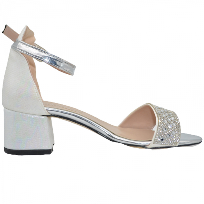 Sandale cu toc pentru fete Mini Junior 270423A, Alb [3]