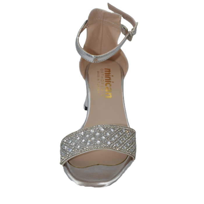 Sandale cu toc pentru fete Mini Junior 270423A, Alb [2]