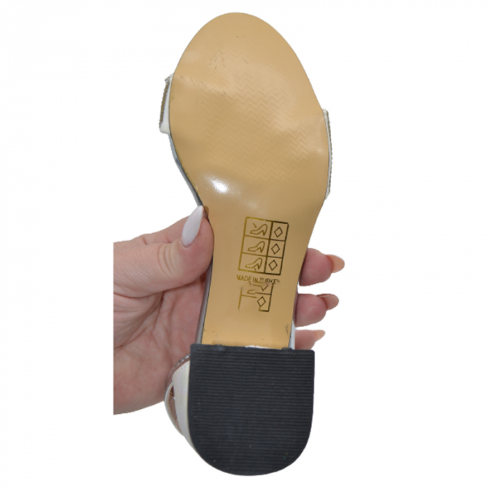 Sandale cu toc pentru fete Mini Junior 270423A, Alb [4]