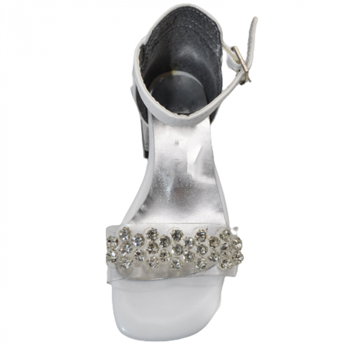 Sandale cu toc transparent pentru fete Mini Junior BBB2901, Alb [2]