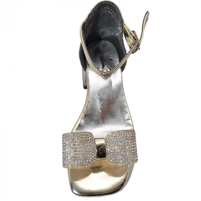 Sandale cu toc transparent pentru fete Mini Junior BBB2901A, Auriu [2]