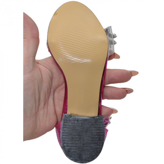 Sandale cu toc transparent pentru fete Mini Junior 2704231F, Fucsia [4]