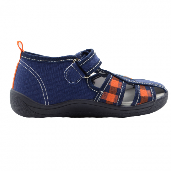 Sandale din panza pentru baieti American Club TEN23/20B-30, Bleumarin [3]