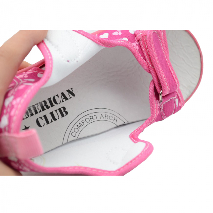 Sandale din panza pentru fete American Club TEN19/20F-30, Fucsia [4]