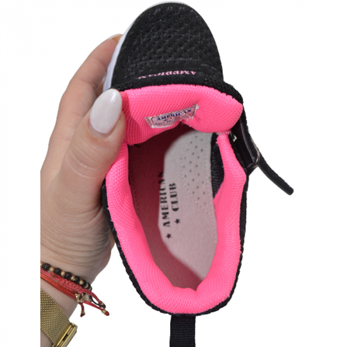 Pantofi sport din panza pentru fete American Club XD70/23N, Negru [5]