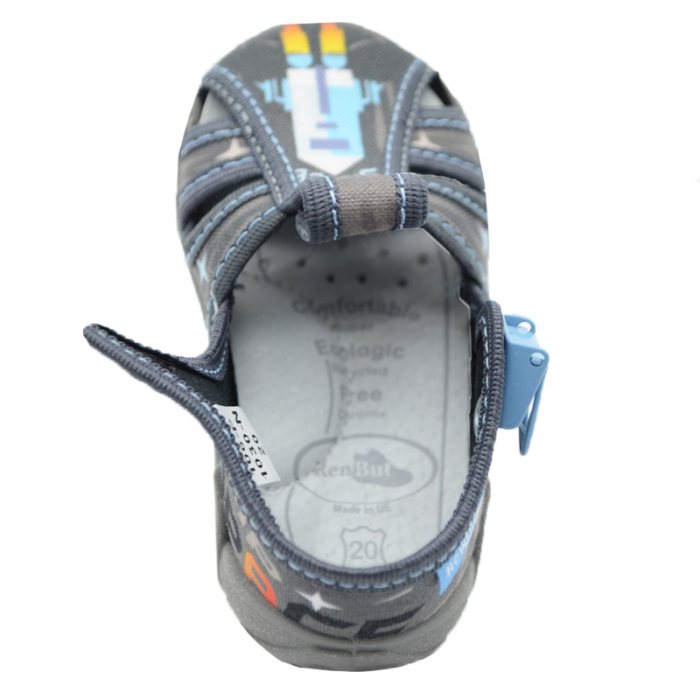Sandale din panza pentru baieti Renbut REN60-G-19, Gri [4]