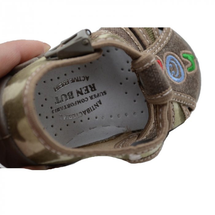 Sandale din panza pentru baieti Renbut REN60-MA-19, Maro [4]