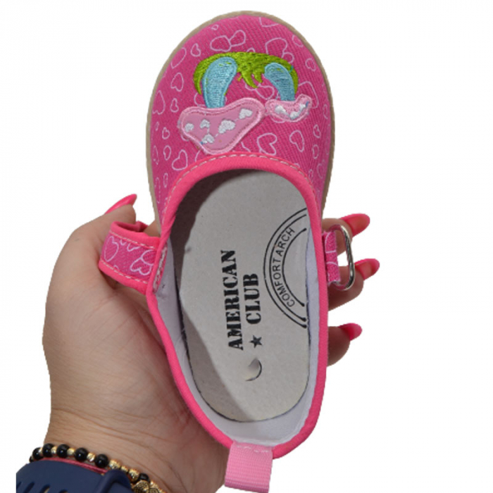 Pantofi din panza pentru fete American Club TEN33/21-R-21, Fucsia [4]