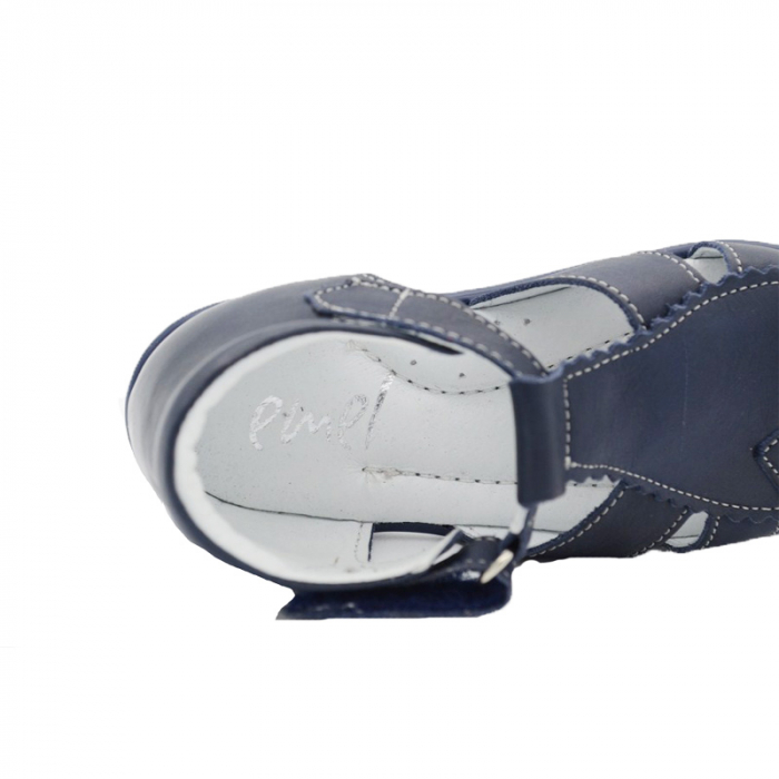 Sandale din piele realizate manual pentru primii pasi EMEL E2206-8-23, Bleumarin [3]