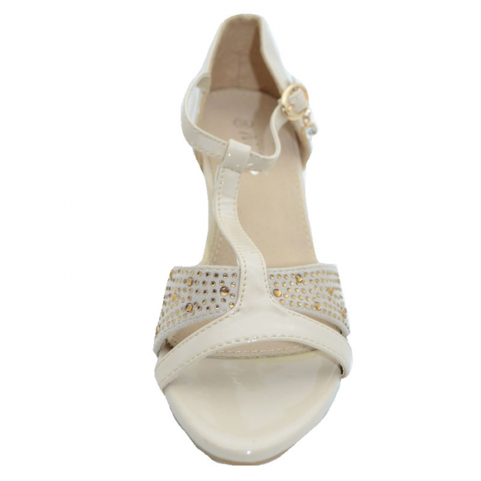 Sandale cu toc pentru fete MRS M1302-C-31, Crem [3]