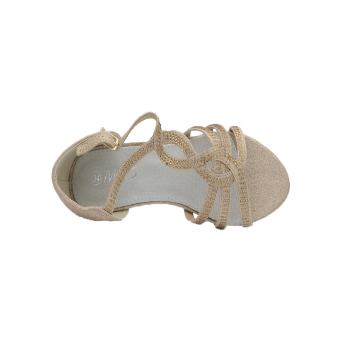 Sandale cu toc pentru fete MRS M13061-36, Auriu [3]